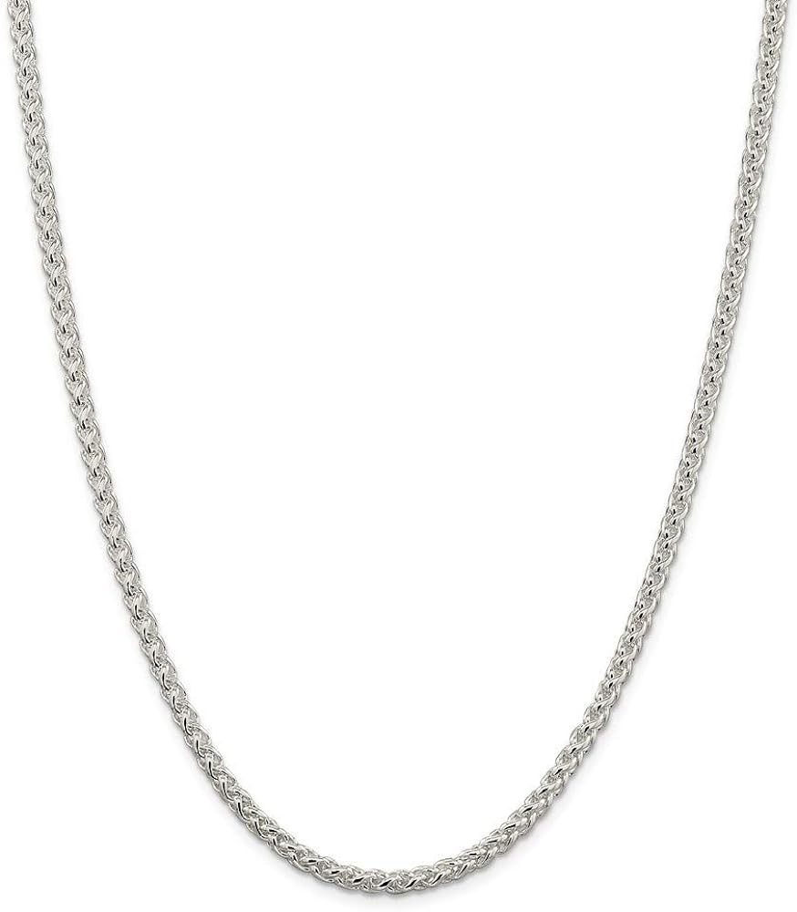 925 Sterling Silver Wheat Chain Jewelry Gifts for Women in Silver Choice of Lengths 16 18 24 20 30 and 1.25mm 1.75mm 2.5mm 3mm 4mm 5mm 6mm 8mm