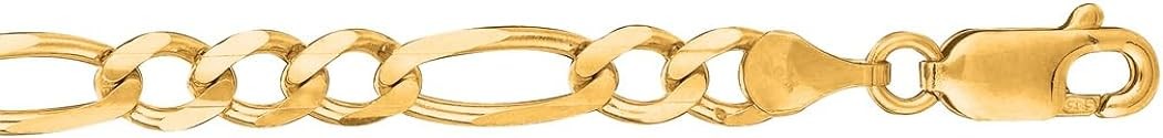 14k Gold Sparkle Cut Alternate Classic Figaro Chain Necklace Jewelry Gifts for Women in White Gold Yellow Gold Choice of Lengths 16 18 20 24 22 30 and Variety of mm Options