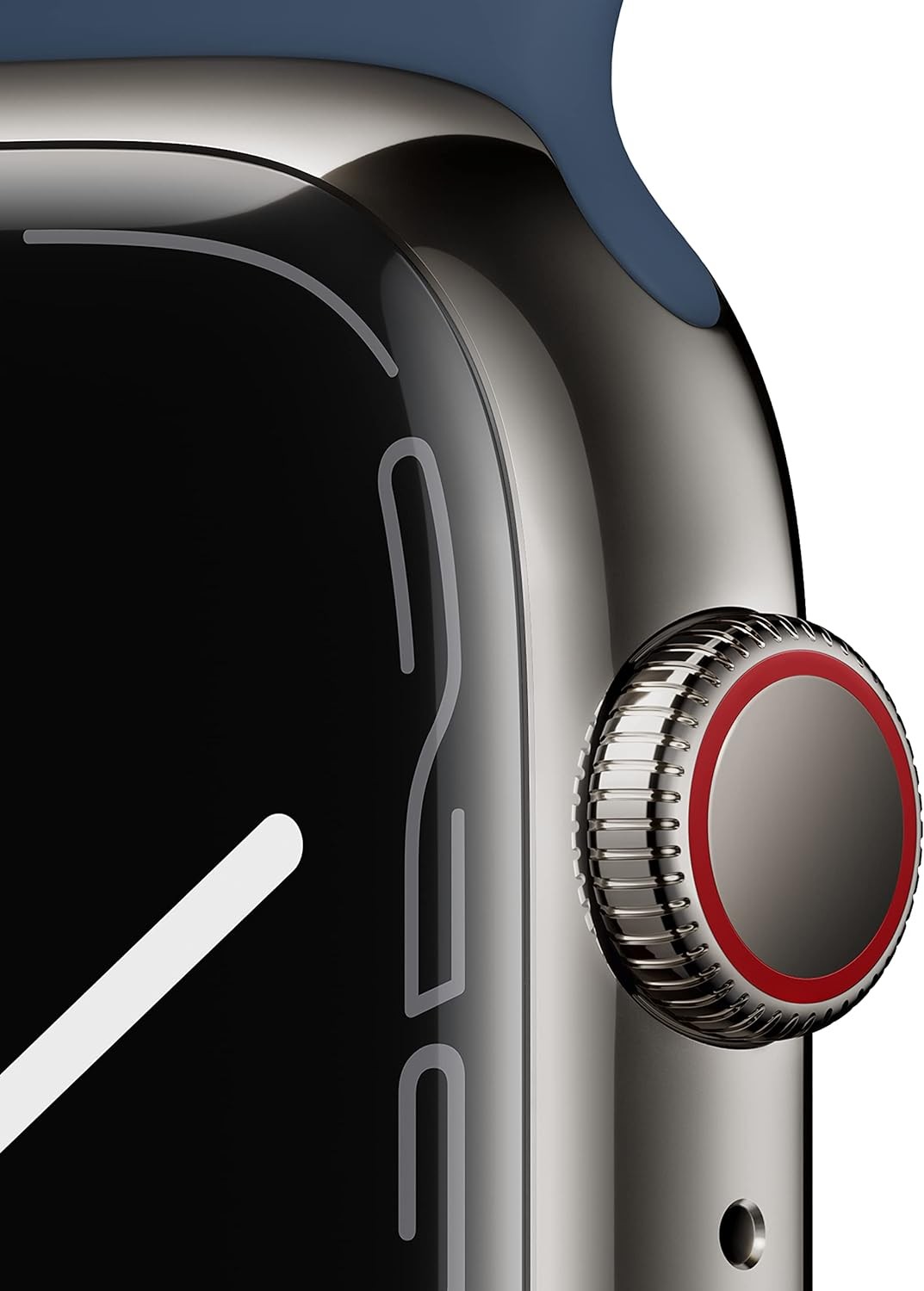 Apple Watch Series 7 [GPS + Cellular 45mm] Smart Watch w/Graphite Stainless Steel Case with Abyss Blue Sport Band. Fitness Tracker, Blood Oxygen & ECG Apps, Always-On Retina Display, Water Resistant