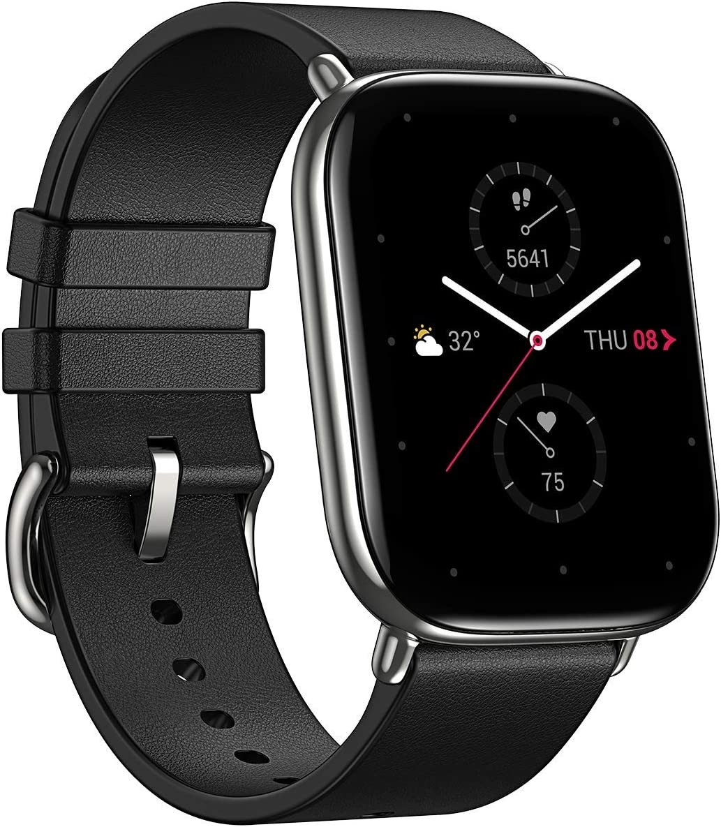Amazfit Zepp E Square Men s Smart Watch for Android Phone iPhone Health Fitness Tracker, 5 ATM Waterproof, Always-On Display, Heart Rate, Blood Oxygen, Sleep, Stress Monitoring, Polar Night Black