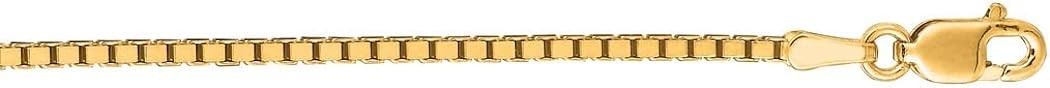 14k Gold Shiny Classic Box Chain Necklace Jewelry Gifts for Women in White Gold Yellow Gold Rose Gold Choice of Lengths 16 18 20 24 13 17 22 30 and Variety of mm Options