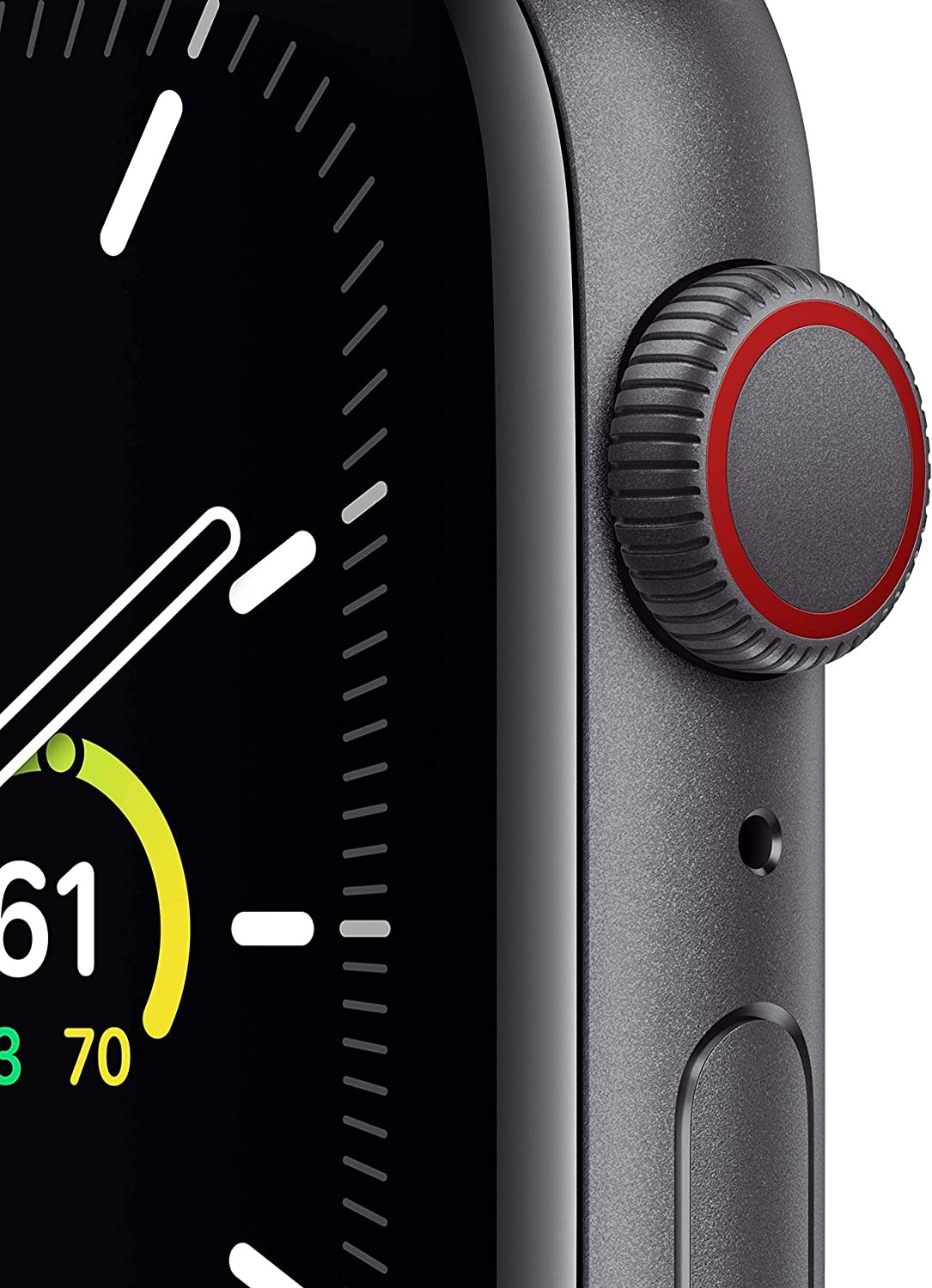 Apple Watch SE (GPS + Cellular, 44mm) - Space Gray Aluminum Case with Black Sport Band (Renewed)
