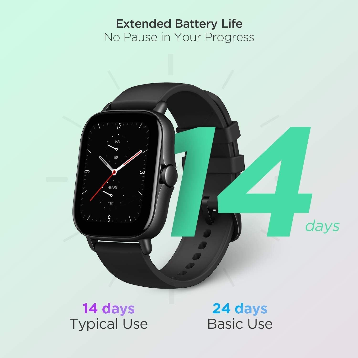 Amazfit GTS 2e Smart Watch for Men, Alexa Built-In, Health & Fitness Tracker with GPS, 90 Sports Modes, 14 Day Battery Life, Blood Oxygen Heart Rate Sleep Monitoring, 5 ATM Water Resistant, Black