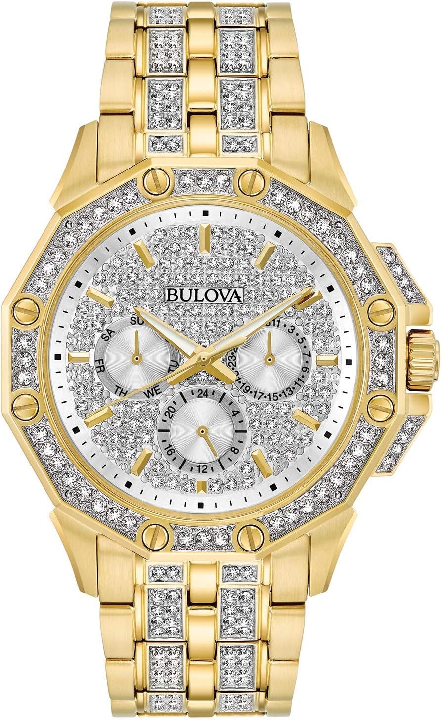 Bulova Men s Crystal Octava Chronograph Quartz Watch, Pave Crystal Dial