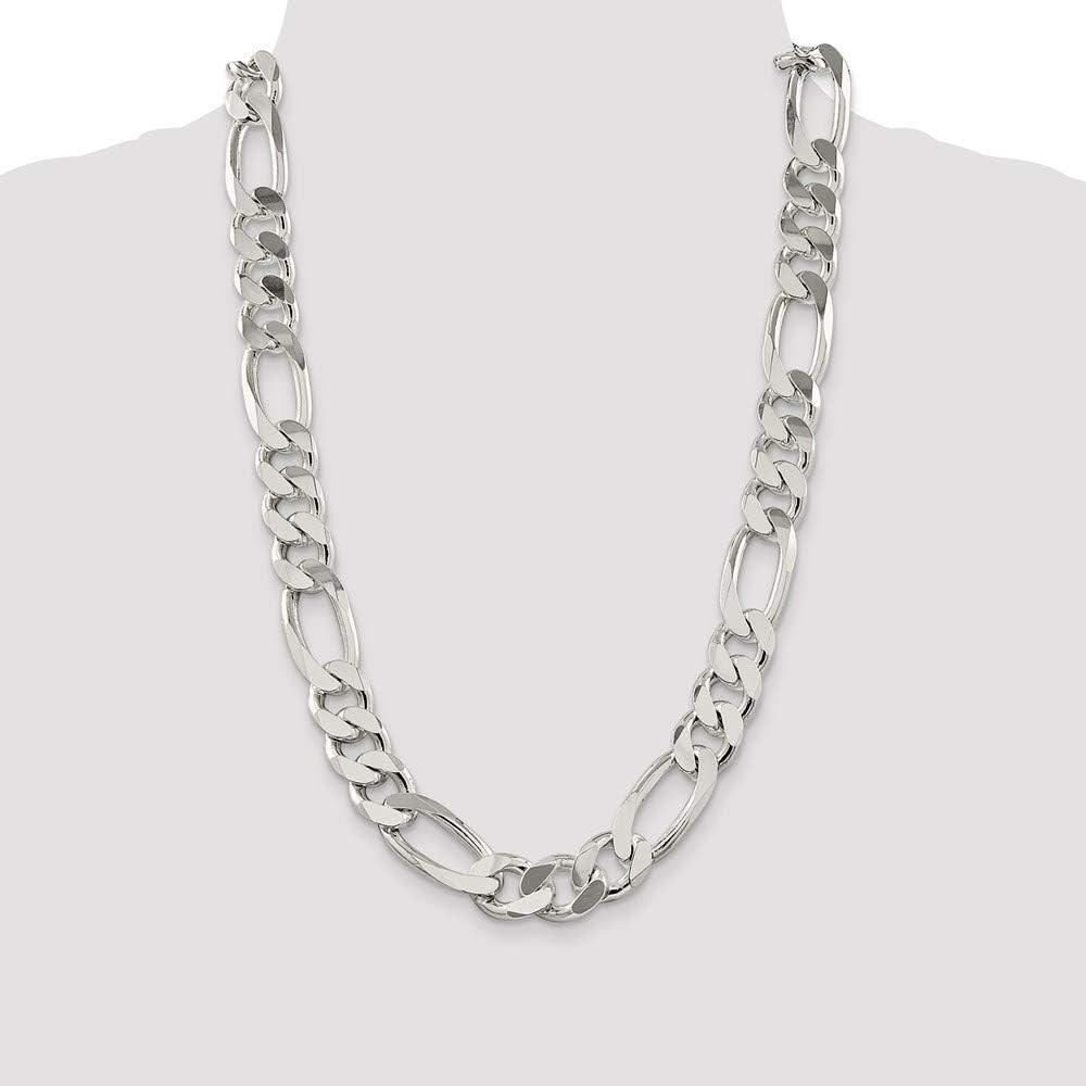 925 Sterling Silver Figaro Chain Necklace Jewelry Gifts for Women in Silver Choice of Lengths 16 18 20 24 22 26 28 30 36 and Variety of mm Options