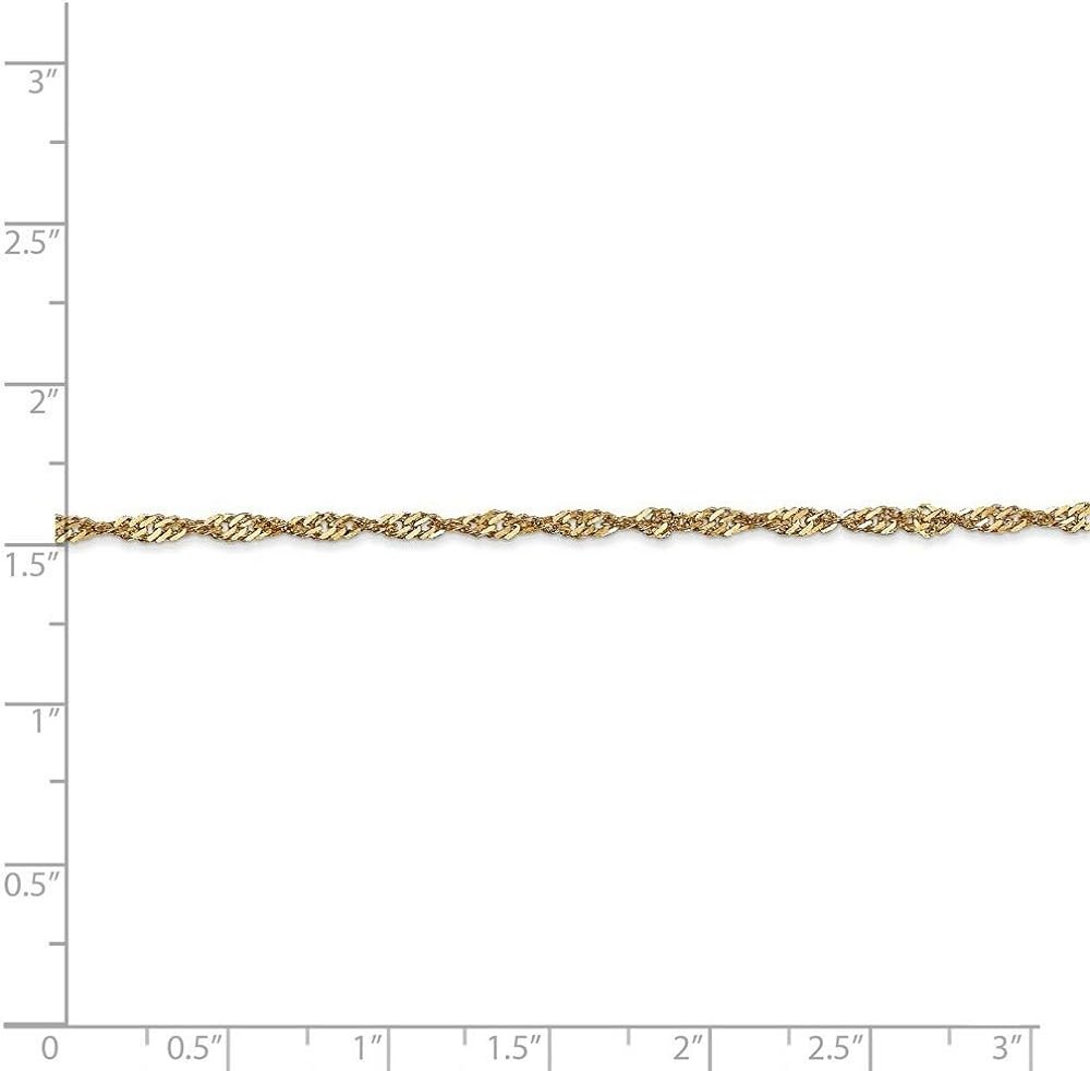 14k Gold Singapore Chain Necklace Jewelry Gifts for Women in Rose Gold White Gold Yellow Gold Choice of Lengths 16 18 20 24 14 30 22 and Variety of mm Options