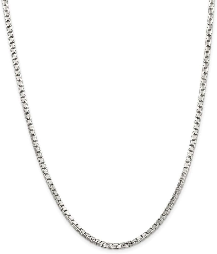 925 Sterling Silver Box Chain Necklace Jewelry Gifts for Women in Silver Choice of Lengths 16 18 20 24 22 26 28 30 36 and Variety of mm Options