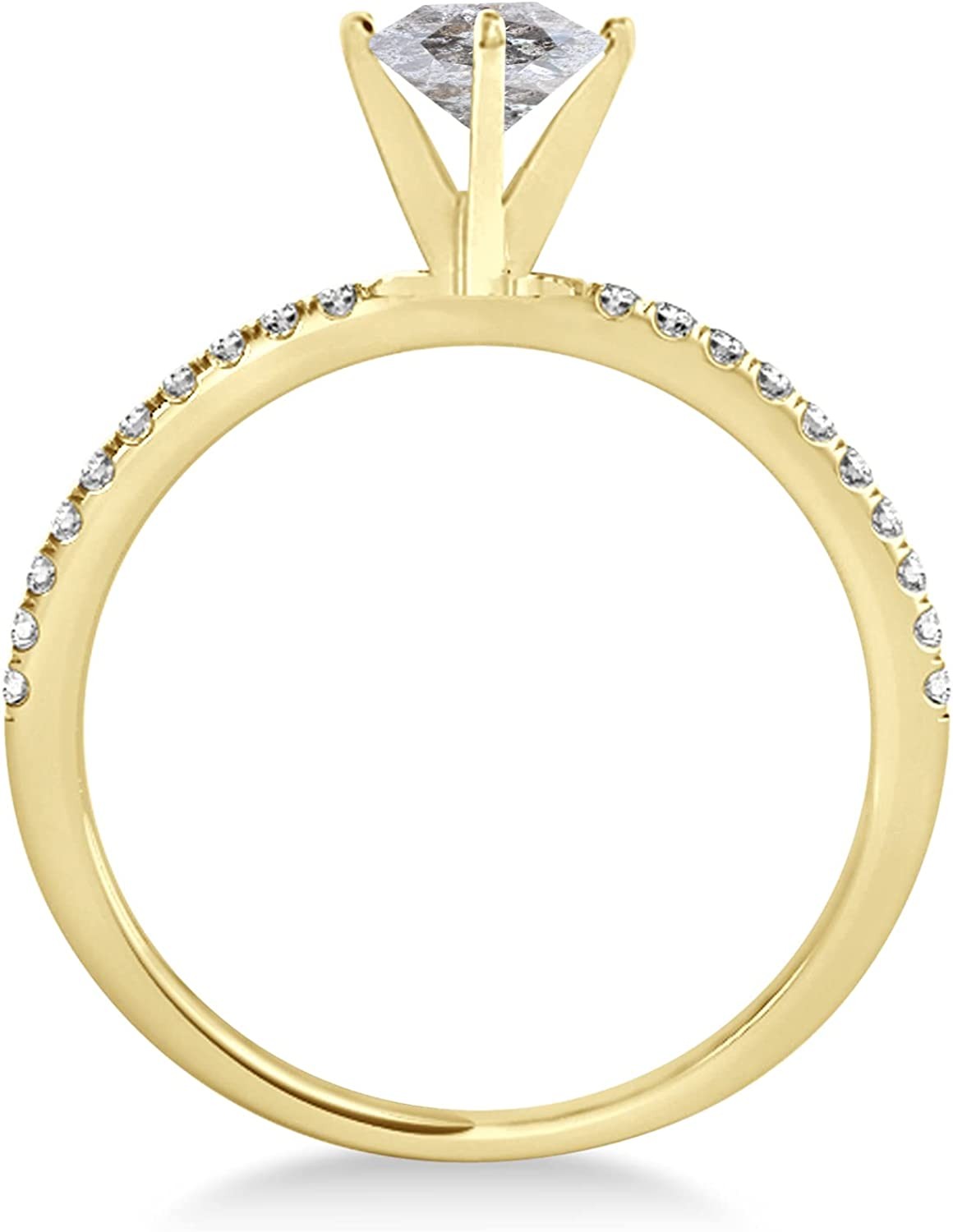 Allurez Oval Salt and Pepper Diamond Accented Engagement Ring 18k Yellow Gold (2.50ct)