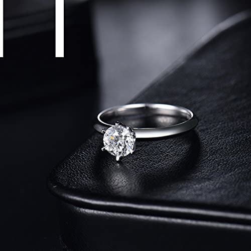 Lanmi Forever Love 18K White Gold 1.00Ct Natural Diamond Wedding Band Engagement Ring