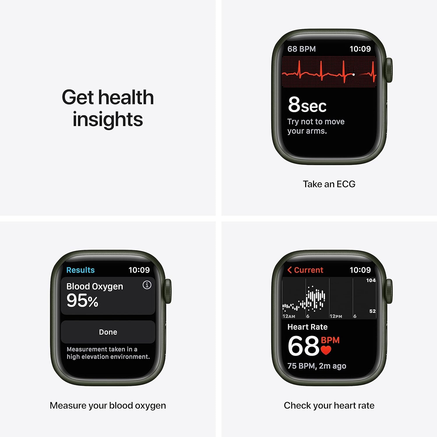 Apple Watch Series 7 [GPS 41mm] Smart Watch w/Green Aluminum Case with Clover Sport Band. Fitness Tracker, Blood Oxygen & ECG Apps, Always-On Retina Display, Water Resistant