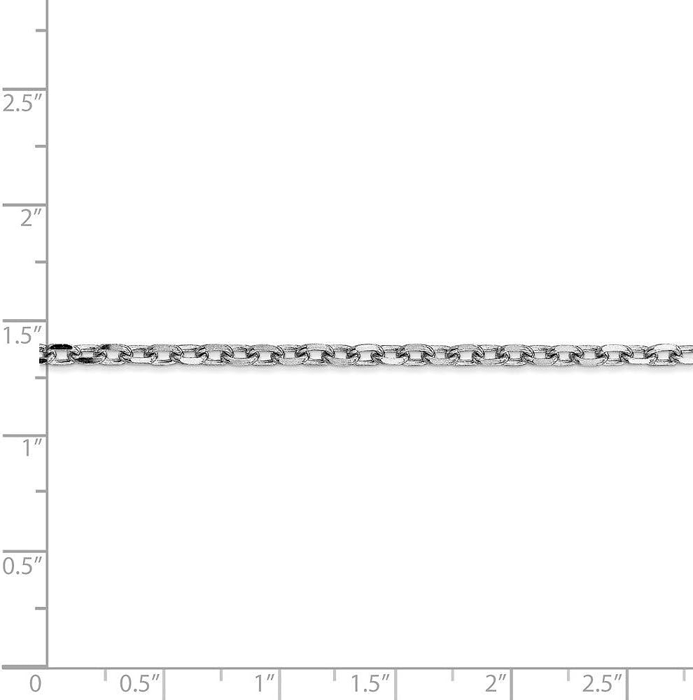 14k Gold D Cut Cable Chain Necklace Jewelry Gifts for Women in White Gold Choice of Lengths 16 18 20 24 and Variety of mm Options
