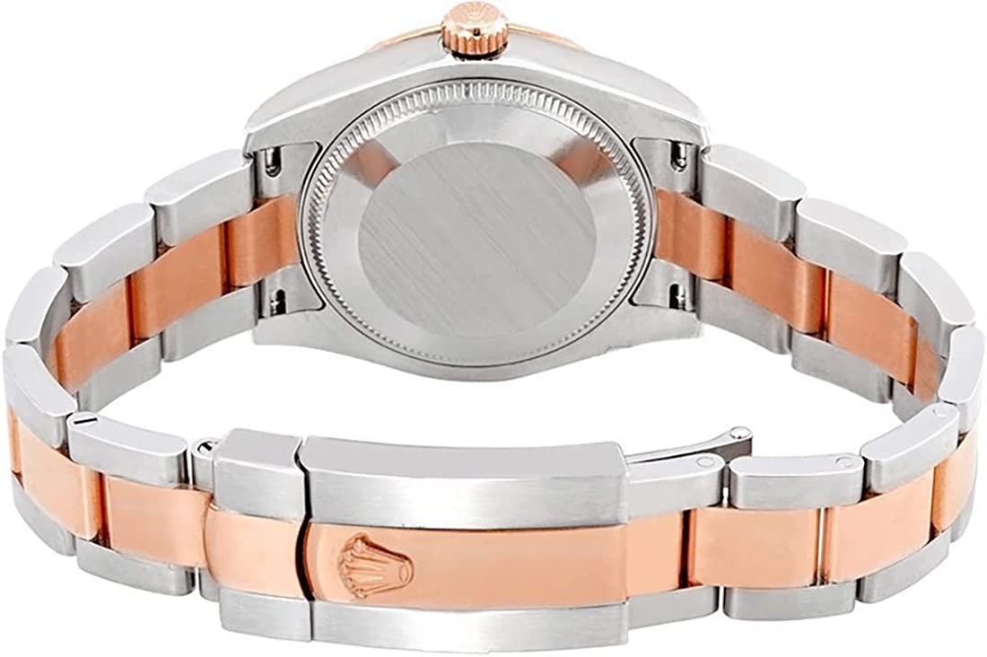 Rolex Lady s Datejust Steel Rose Gold Smooth Bezel Oyster Bracelet Pink Roman Dial 179161pro