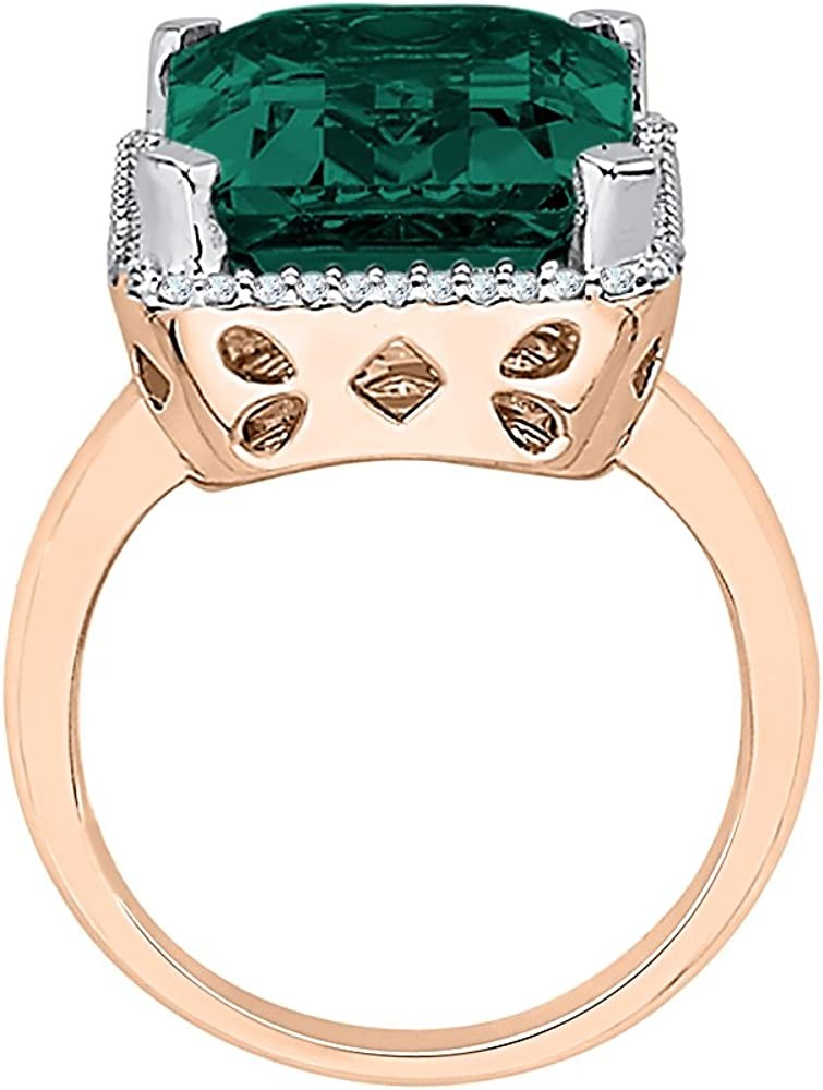 KATARINA Diamond and Emerald Halo Ring in 14K Gold (12 cttw, J-K, SI2-I1)