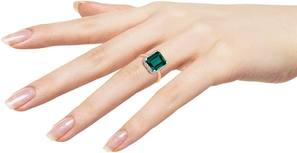 KATARINA Diamond and Emerald Halo Ring in 14K Gold (12 cttw, J-K, SI2-I1)
