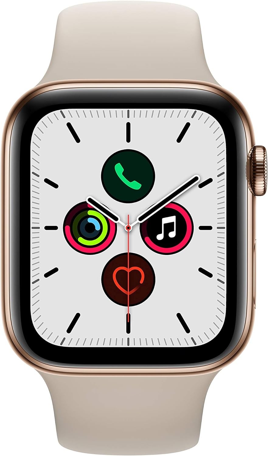 Apple Watch Series 5 (GPS + Cellular, 44mm) - Gold Stainless Steel Case with Stone Sport Band