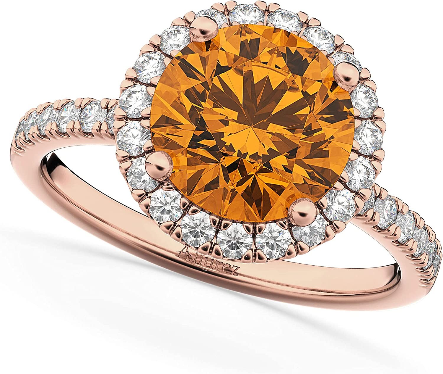18k Gold (2.50ct) Round Halo Black Diamond and Diamond Accented Engagement Ring