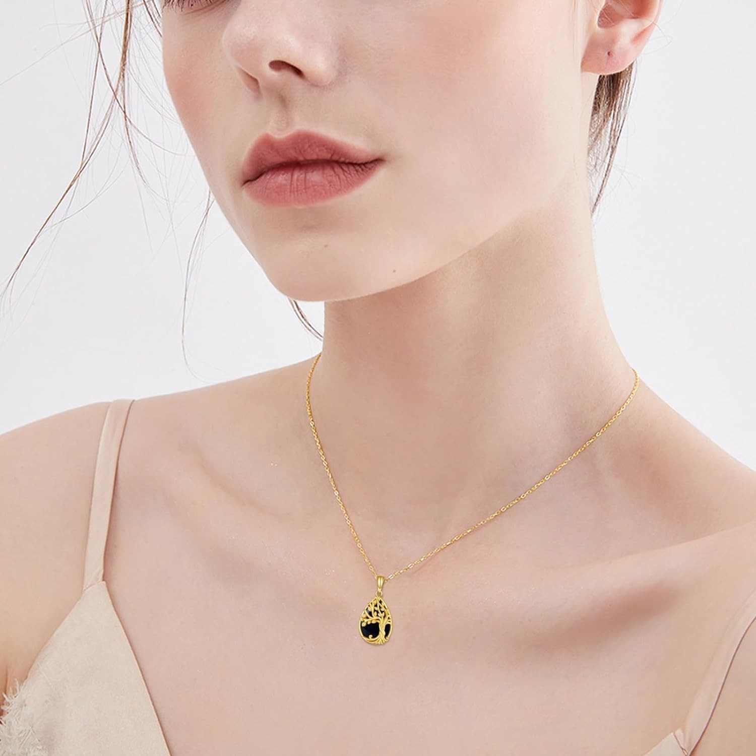 ELFRONT 14k Gold Tree of Life/Music Note/Sun Moon/Compass Necklace Tree of Life Jewelry Gifts for Women Girls