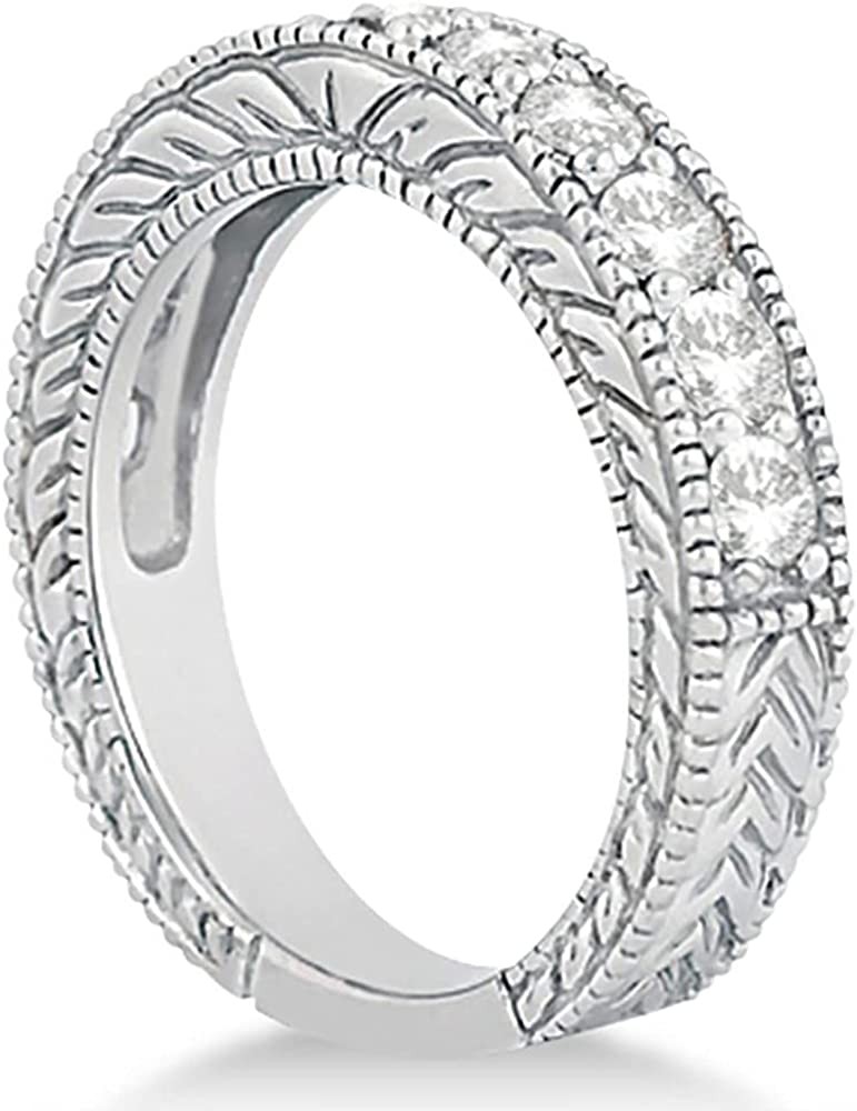 Women s Antique Diamond Wedding and Engagement Ring Set Platinum (3.15ct)