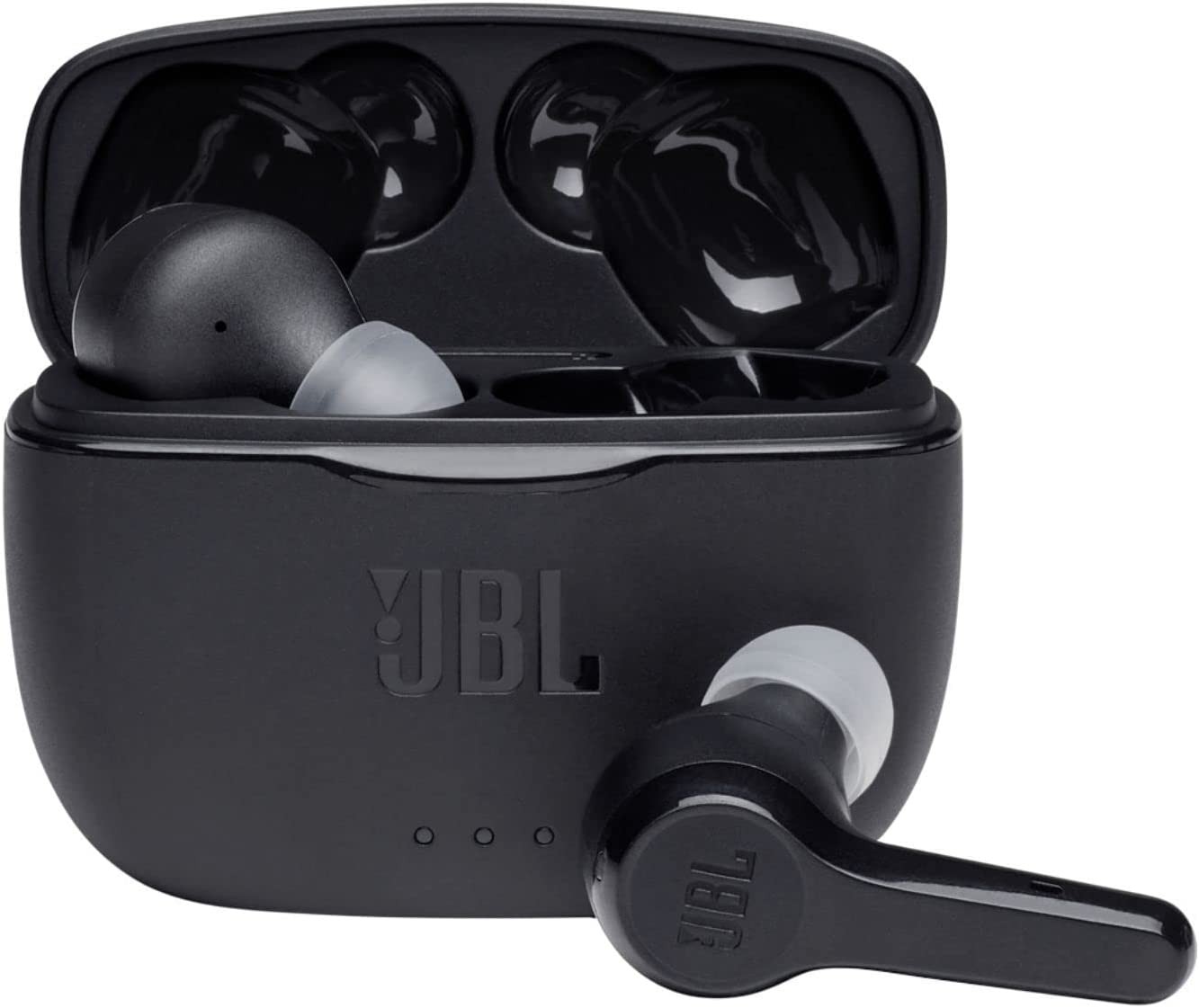JBL Tune 215TWS True Wireless Earbud Headphones Pure Bass Sound, Bluetooth, 25H Battery, Dual Connect (Black)