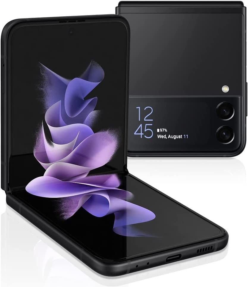 SAMSUNG Galaxy Z Flip 3 5G Cell Phone, Factory Unlocked Android Smartphone, 128GB, Flex Mode, Super Steady Camera, Ultra Compact, US Version, Phantom Black