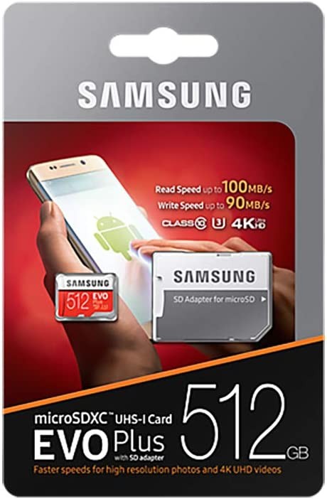 Samsung EVO Plus Class 10 Micro SDXC with Adapter, 512GB (MB-MC512GA)