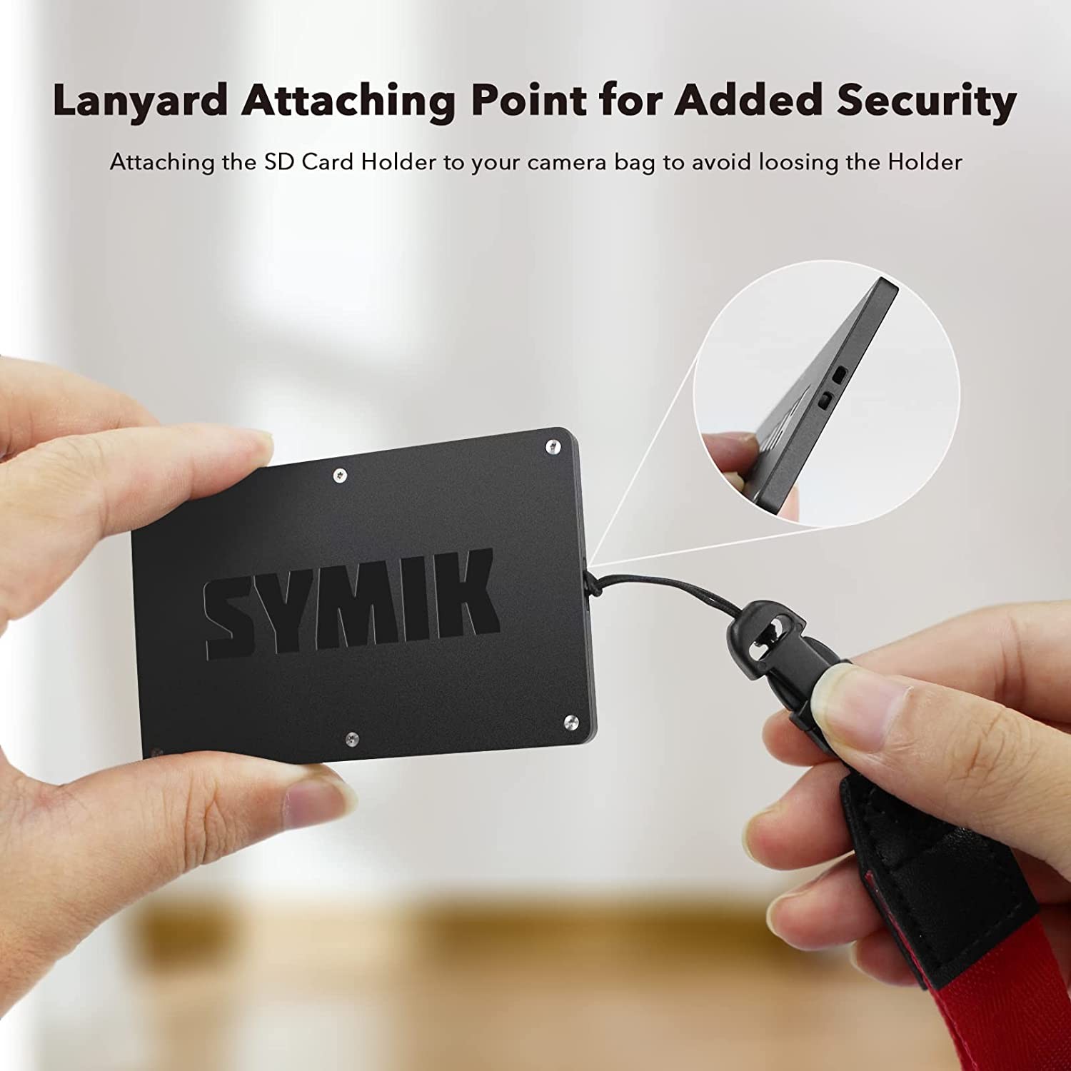 SYMIK Micro SD Card Holder Case (2 Pack), Credit Card Size Micro SD Card Storage Organizer Keeper Case with Push Lock and Push Again Release Design; Great for Drones, Aerial Photography, 360 Camera