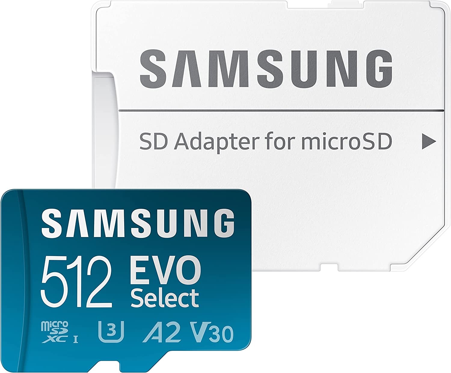 SAMSUNG EVO Select Micro SD-Memory-Card + Adapter, 512GB microSDXC 130MB/s Full HD & 4K UHD, UHS-I, U3, A2, V30, Expanded Storage for Android Smartphones, Tablets, Nintendo-Switch (MB-ME512KA/AM)