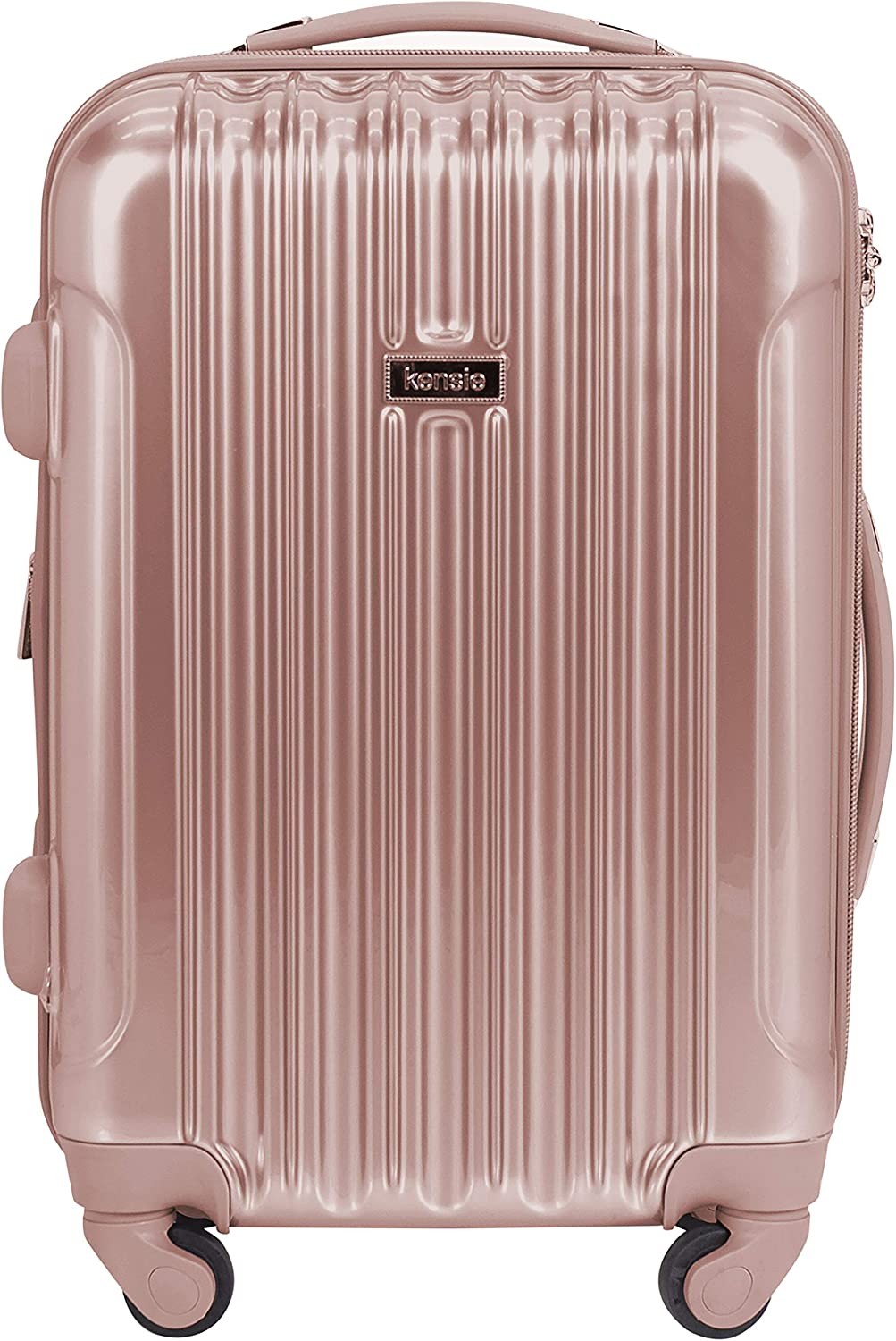 kensie Women s Alma Hardside Spinner Luggage, Rose Gold, Carry-On 20-Inch