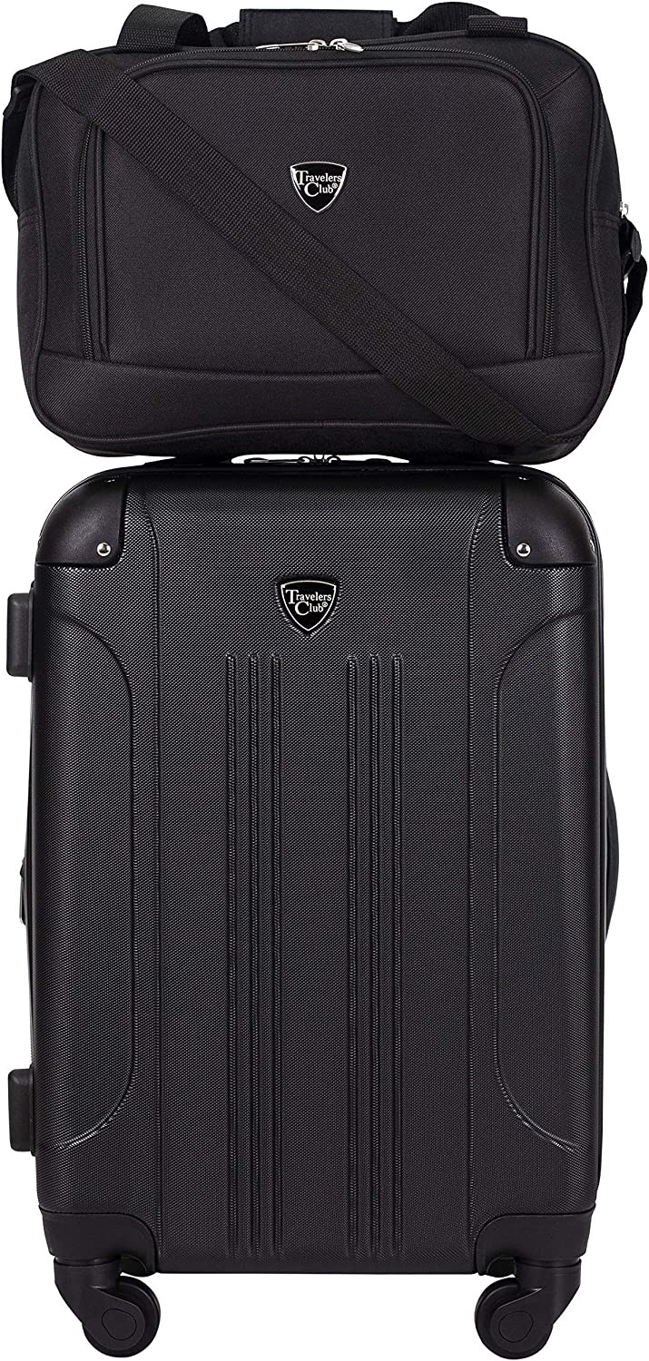 Travelers Club Sky+ Luggage Set, Black, 3 Piece