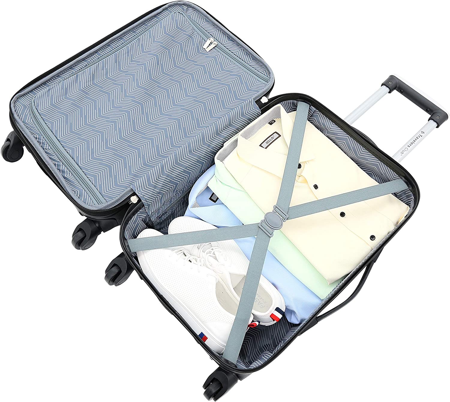 Travelers Club Sky+ Luggage Set, Black, 3 Piece