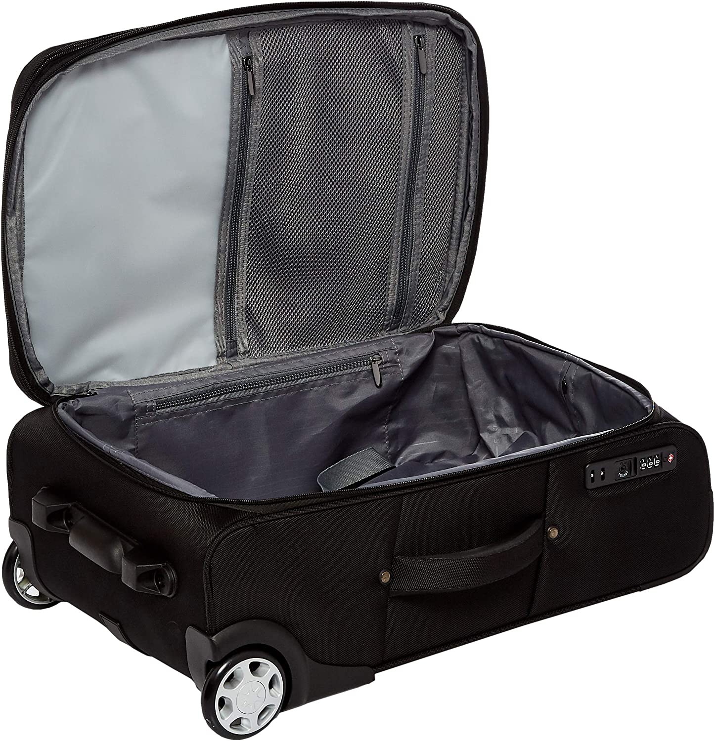 Amazon Basics Expandable Softside Carry-On Luggage Suitcase With TSA Lock And Wheels - 24 Inch, Black
