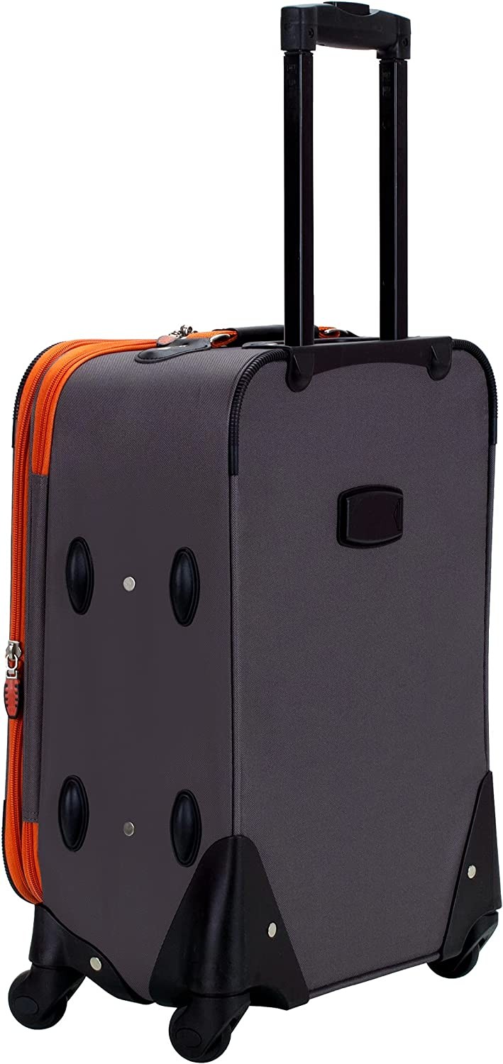 Rockland Pasadena Softside Spinner Wheel Luggage, Charcoal, Carry-On 20-Inch