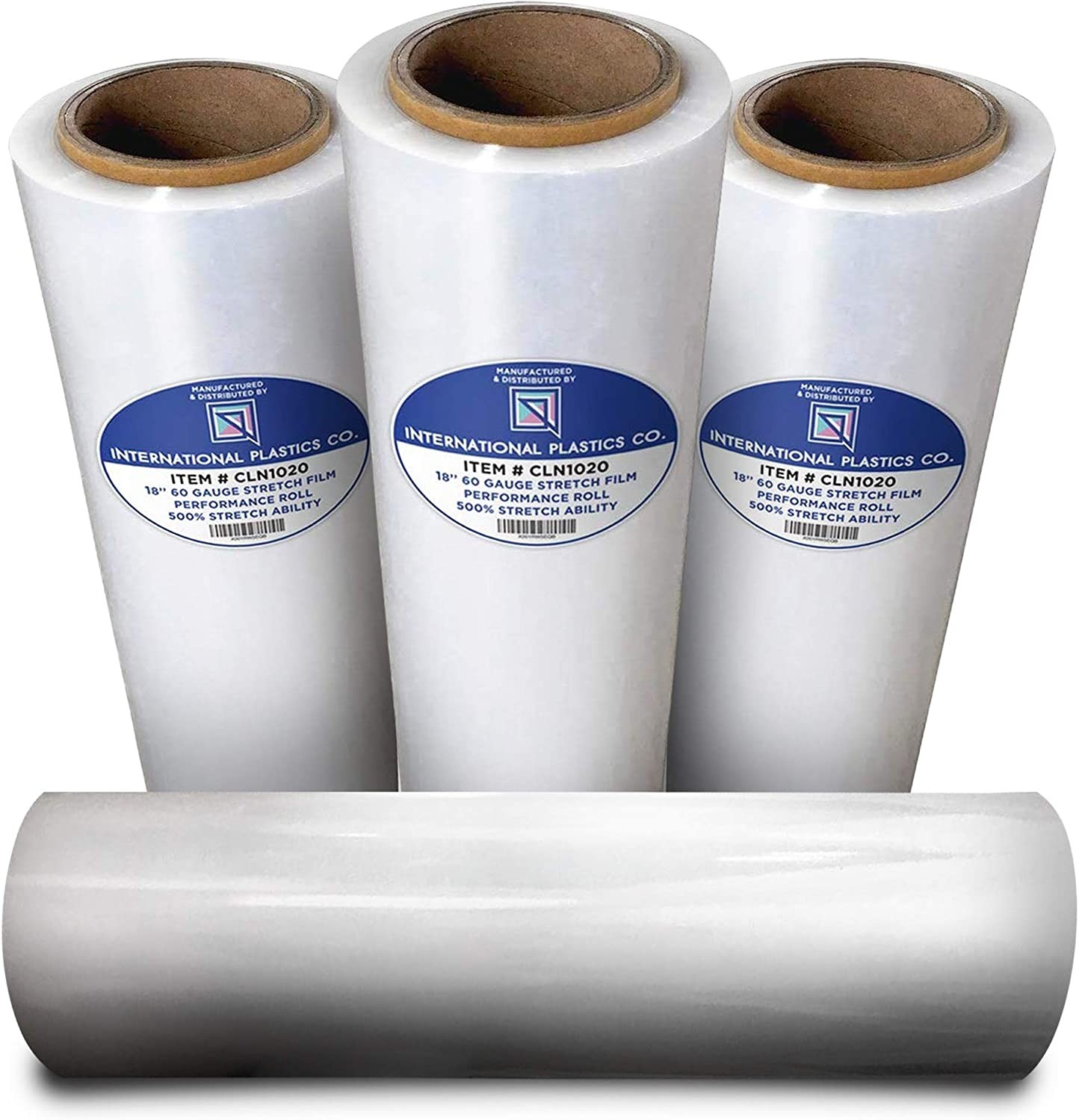 18" Stretch Film/Wrap 1200ft 500% Stretch Clear Cling Durable Adhering Packing Moving Packaging Heavy Duty Shrink Film (1 Pack, Clear)
