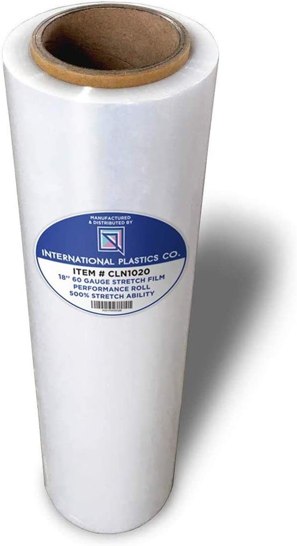 18" Stretch Film/Wrap 1200ft 500% Stretch Clear Cling Durable Adhering Packing Moving Packaging Heavy Duty Shrink Film (1 Pack, Clear)