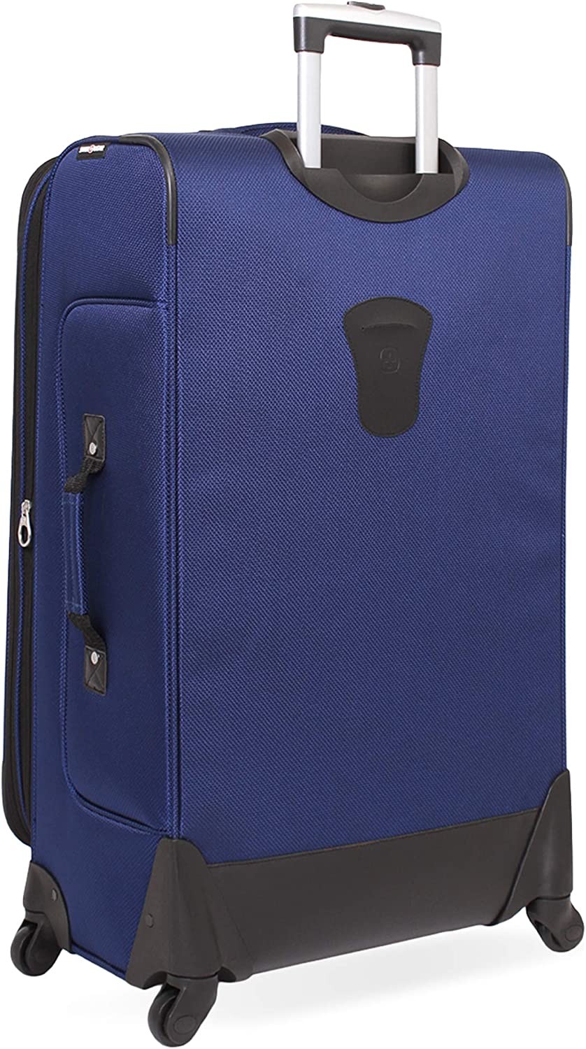 SwissGear Sion Softside Expandable Luggage, Blue, Checked-Large 29-Inch