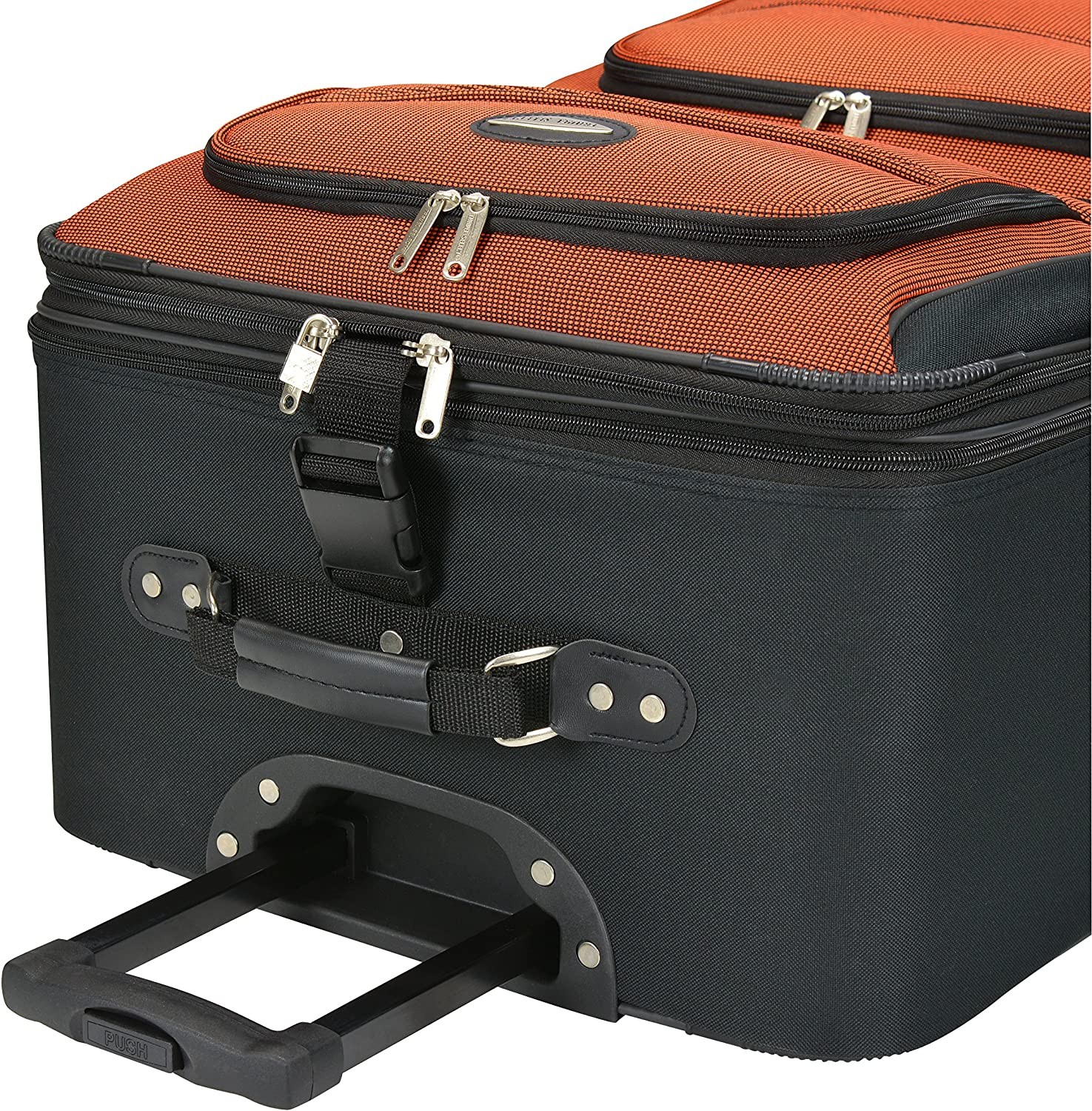 Travel Select Amsterdam Expandable Rolling Upright Luggage, Orange, Checked-Large 29-Inch