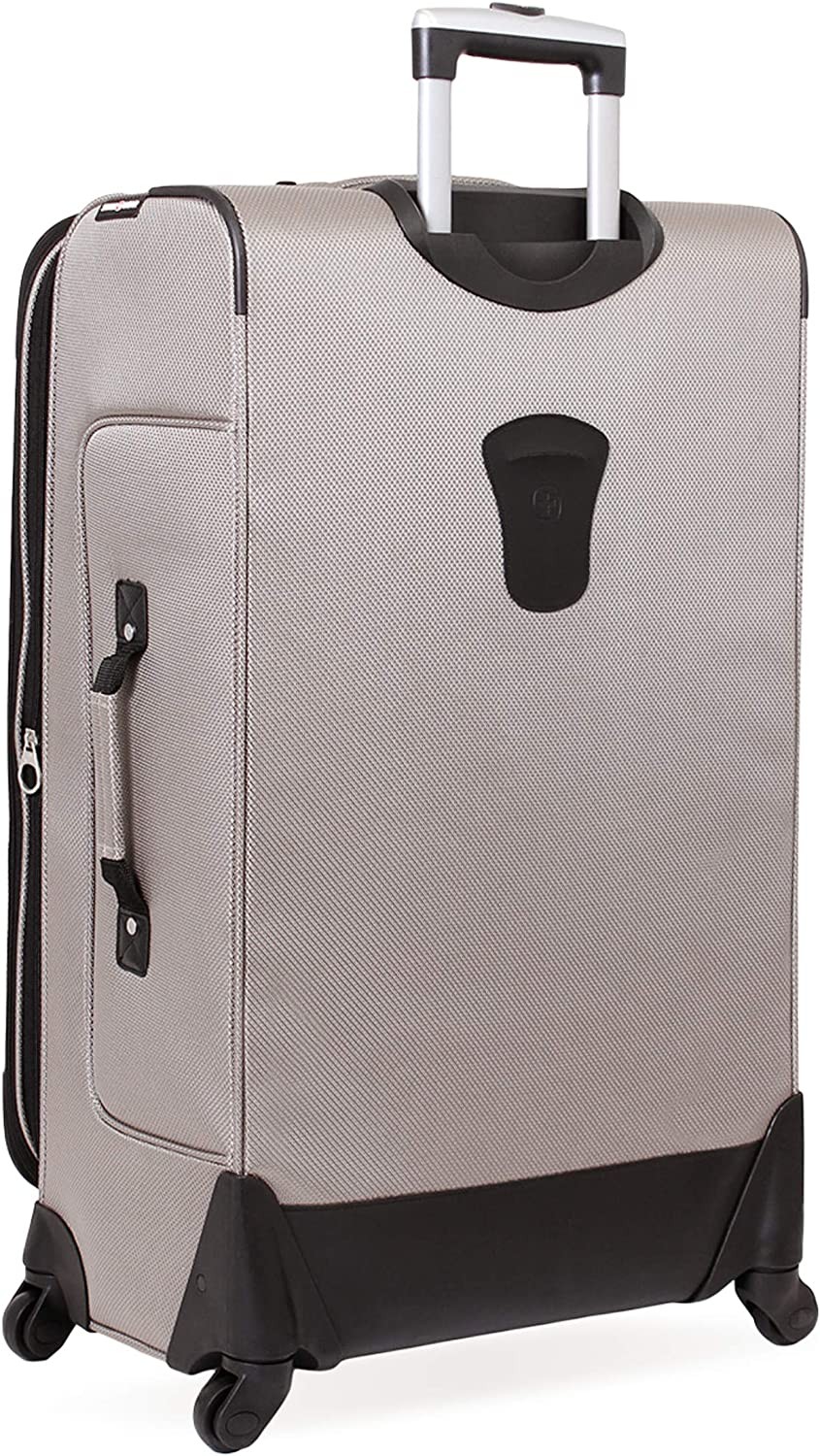 SwissGear Sion Softside Expandable Luggage, Pewter, Checked-Large 29-Inch