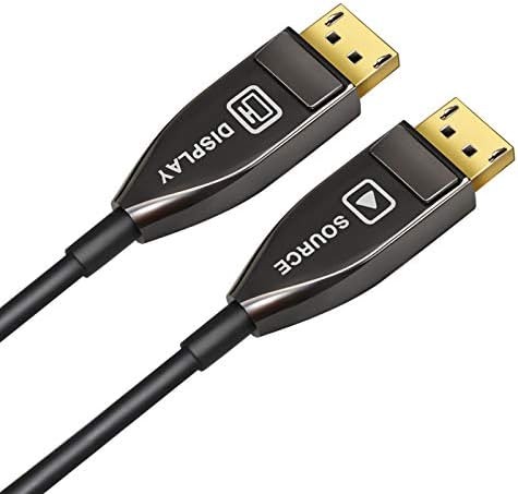 Jeirdus Fiber DP to DP Cable Male to Male 32Gbps High Speed 8k@60HZ 4K@140HZ, DP 1.4 Display Port for Big Game HDTV Projector, PC Host, Graphics Card,33ft
