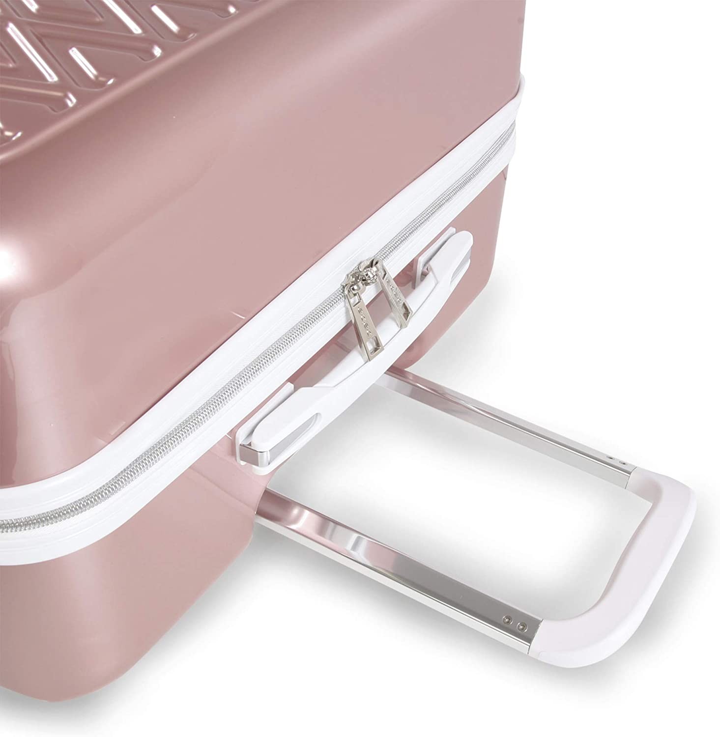 BEBE Women s Luggage Stella 29" Hardside Check in Spinner, Rose Gold, One Size