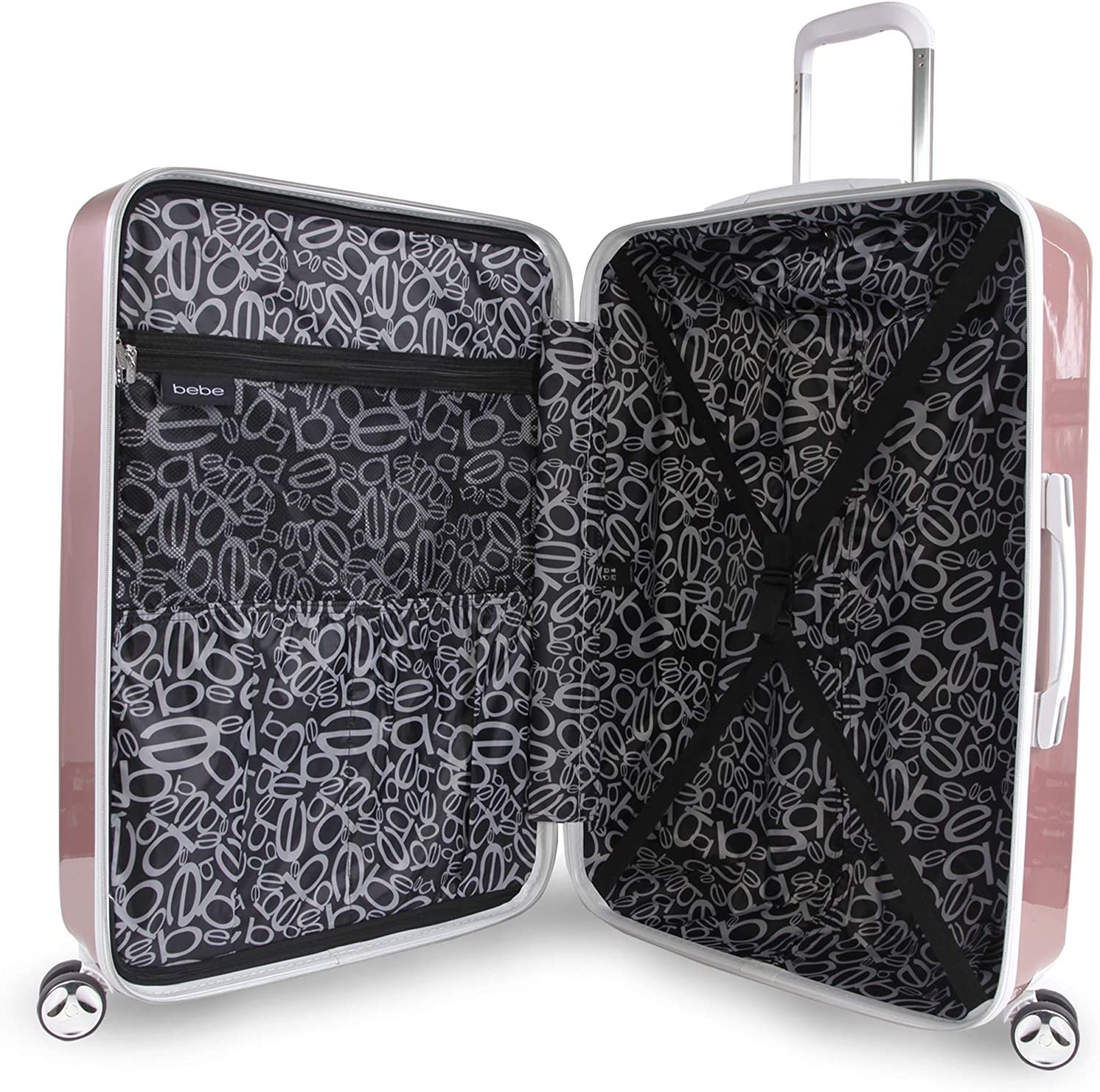 BEBE Women s Luggage Stella 29" Hardside Check in Spinner, Rose Gold, One Size