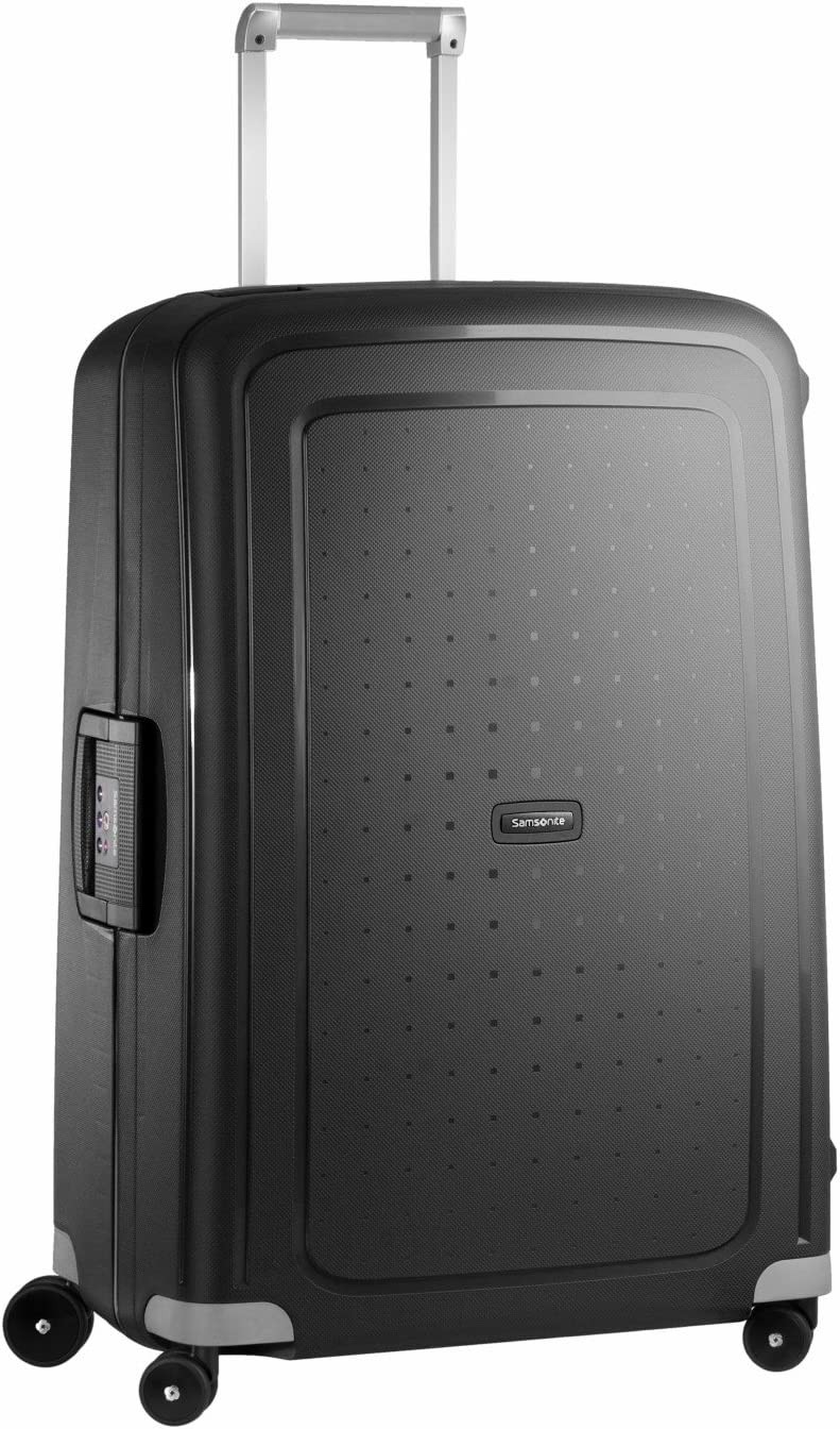 Samsonite S Cure Hardside Luggage with Spinner Wheels, Black, Checked-Large 28-Inch