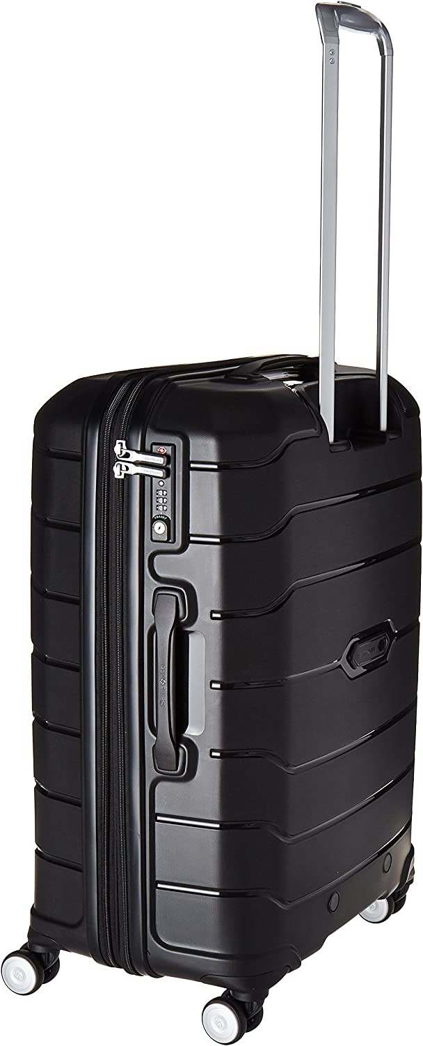 Samsonite Freeform Hardside Expandable with Double Spinner Wheels, Checked-Medium 24-Inch, Black