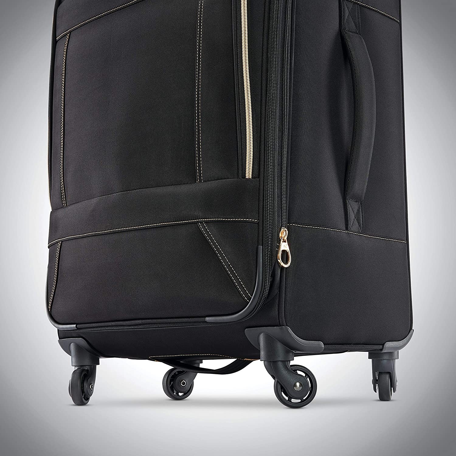 American Tourister Belle Voyage Softside Luggage with Spinner Wheels, Black, 21"