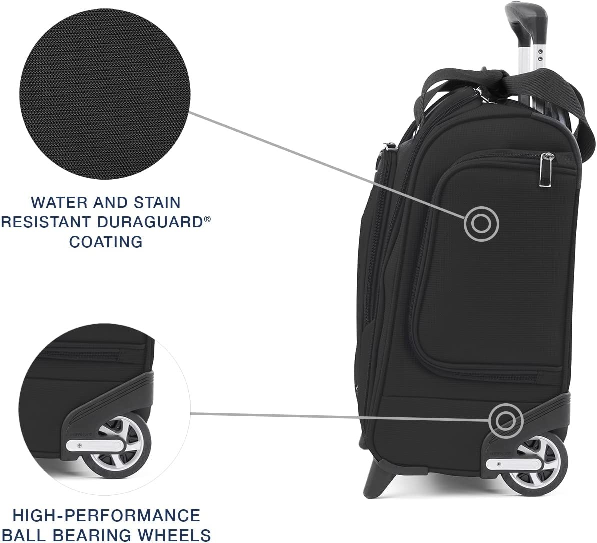 Travelpro Maxlite 5 Softside Lightweight Rolling Underseat Compact Carry-On Upright 2 Wheel Bag, Men and Women, Black, 15-Inch