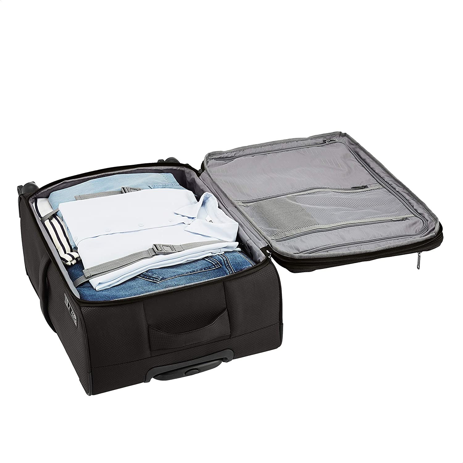 Amazon Basics Lightweight Softside Spinner Suitcase Luggage with Wheels