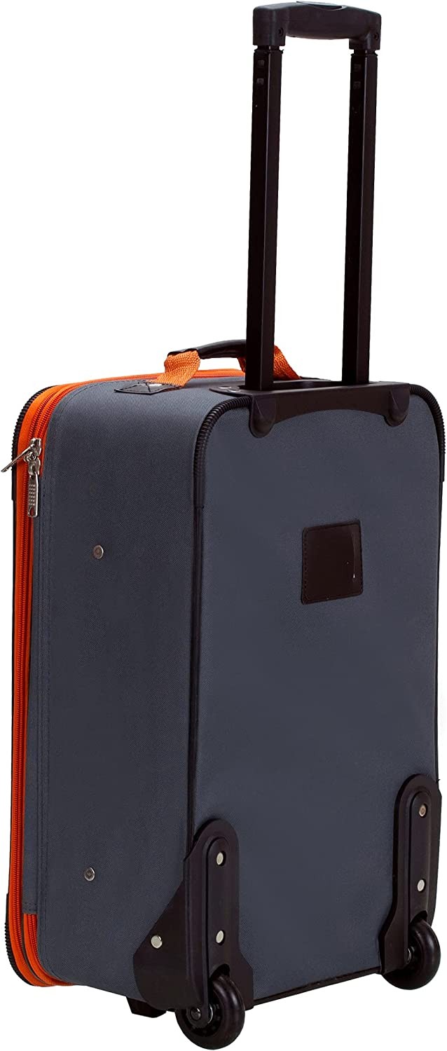 Rockland Journey Softside Upright Luggage Set, Charcoal, 4-Piece (14/19/24/28)