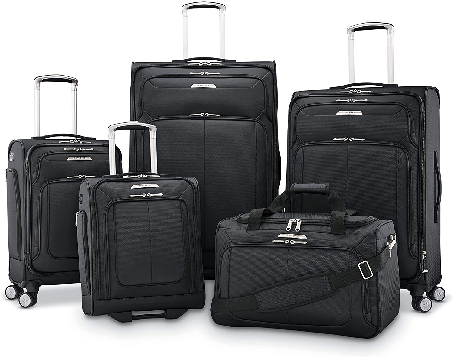 Samsonite Solyte DLX Softside Luggage, Midnight Black, Underseater