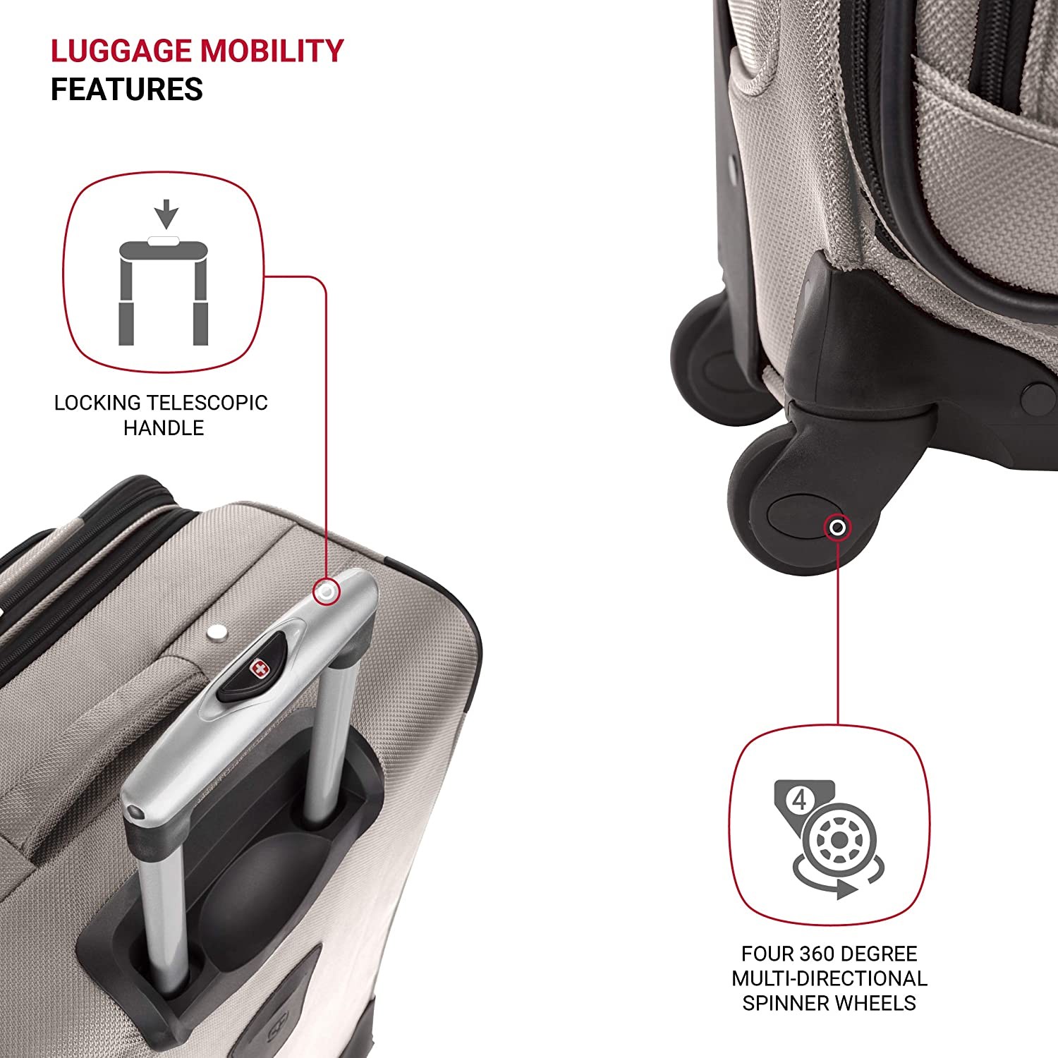 SwissGear Sion Softside Expandable Luggage, Pewter, Carry-On 21-Inch