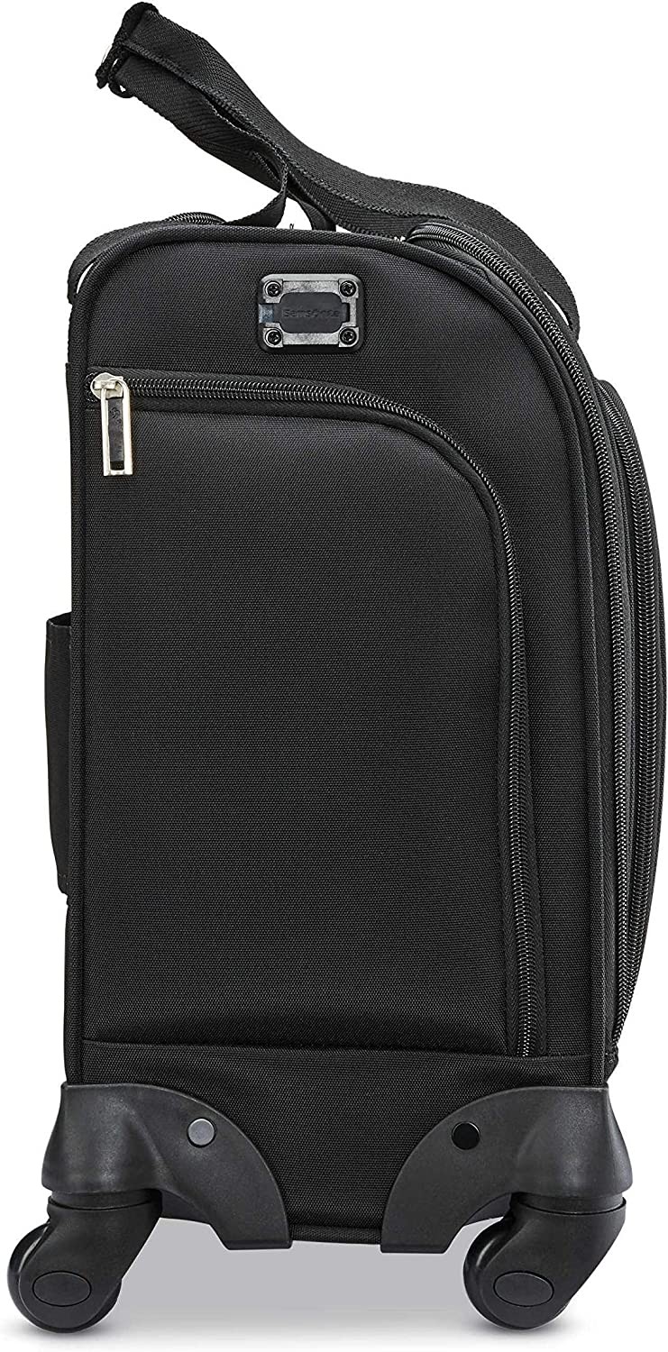 Samsonite Underseat Carry-On Spinner with USB Port, Jet Black, One Size
