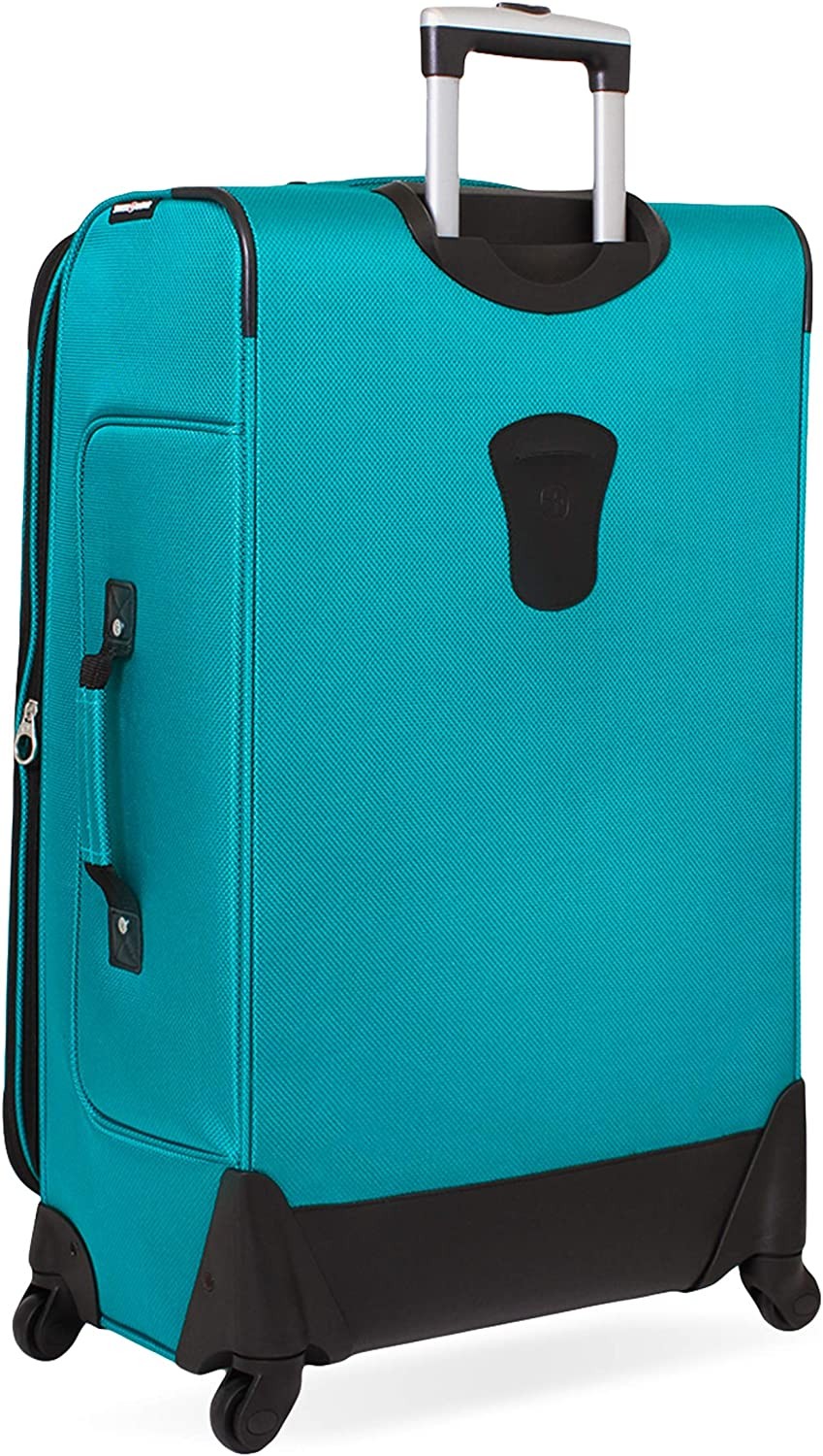 SwissGear Sion Softside Expandable Luggage, Teal, Checked-Large 29-Inch